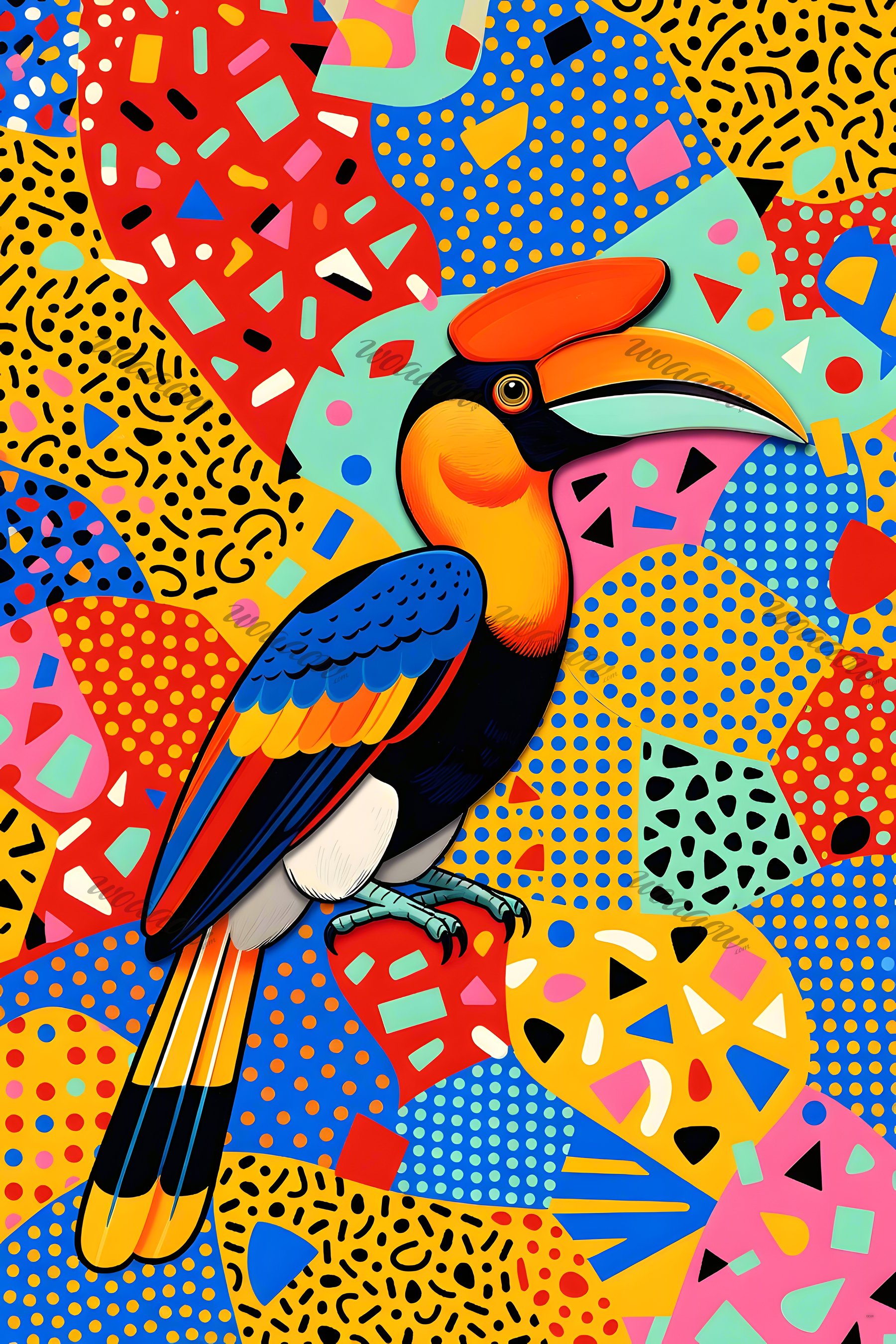 Rhinoceros Hornbill — Memphis Pop