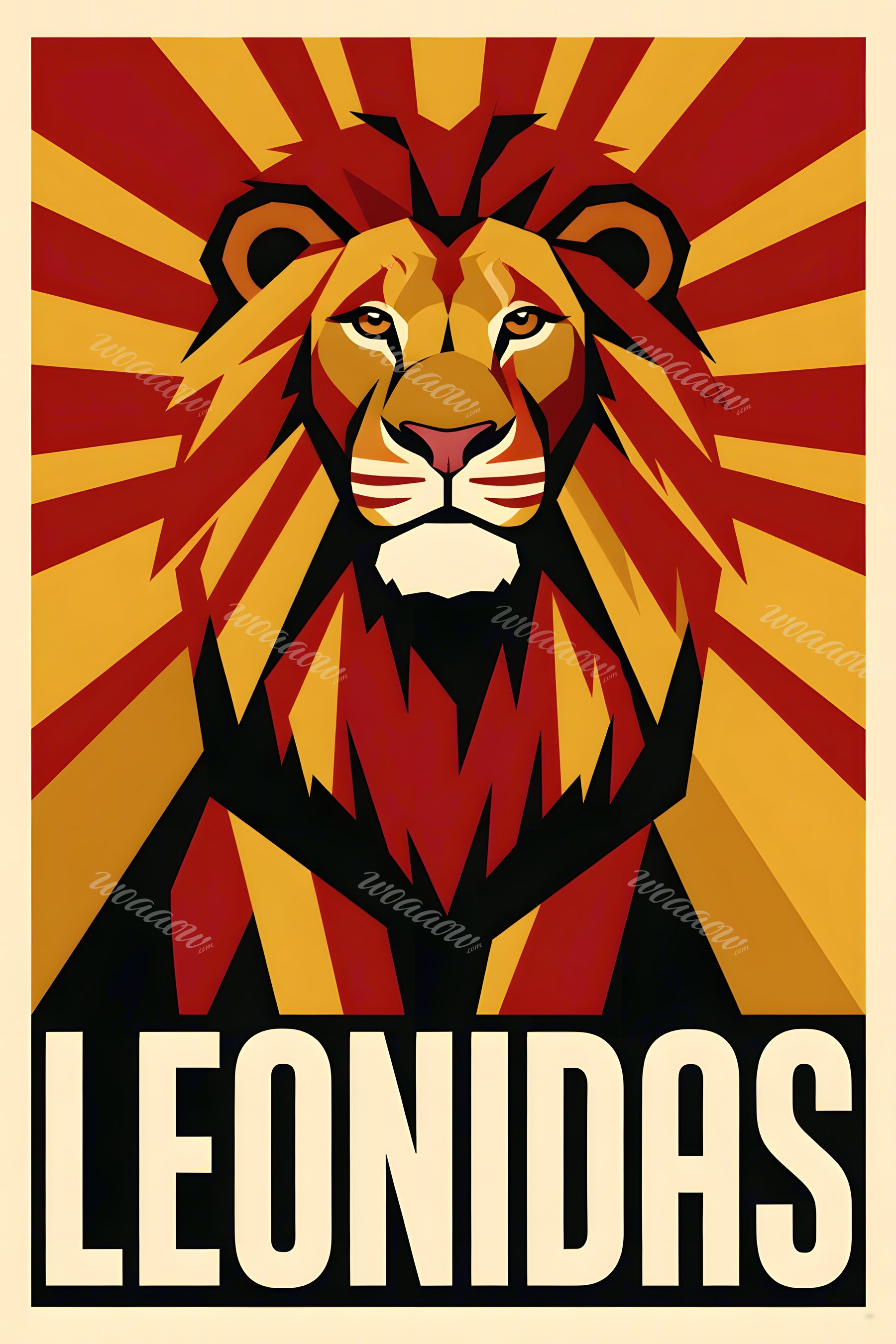 Lion — Art Deco Sunburst