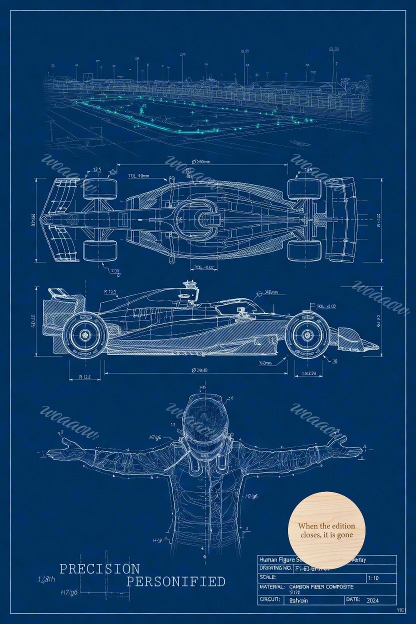 Bahrain Blueprint Cyanotype