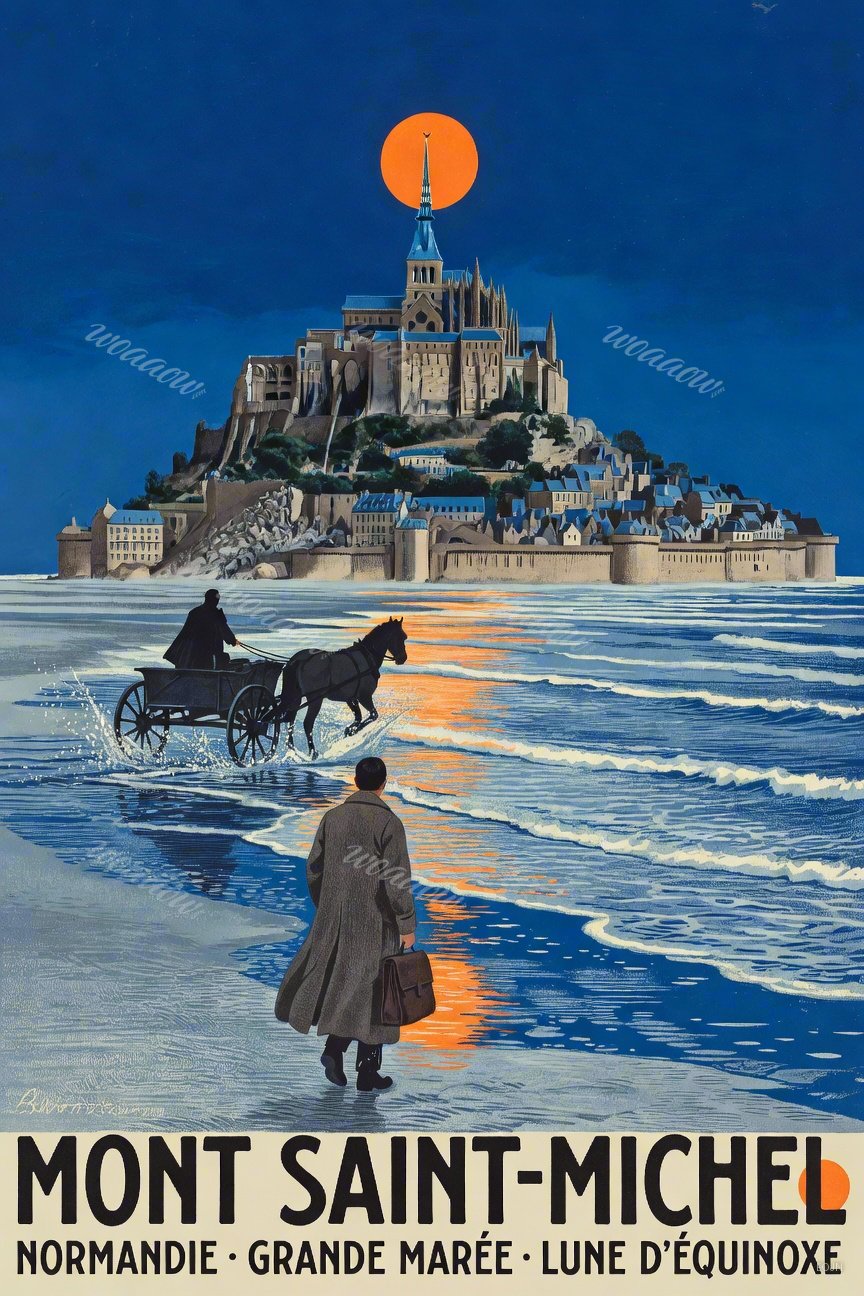 Mont Saint-Michel Moonrise
